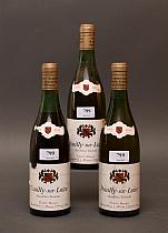 Pouilly-sur-Loire 1975  -  Mise d’origine  -  Trois bouteilles de vin