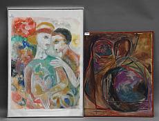 Une aquarelle et une peinture