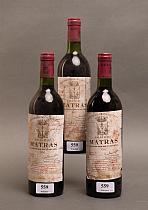 Châteu Matras 1982  -  Mise château  -  Trois bouteilles de vin