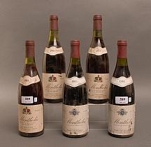 Lot de vin divers : cinq bouteilles
