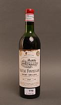 Château Fonplégade 1969  -  Mise château  -  Une bouteille de vin