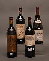 Lot de vins divers : quatre bouteilles