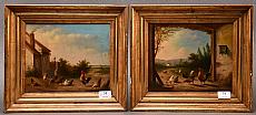Paire de peintures fin XIXème siècle